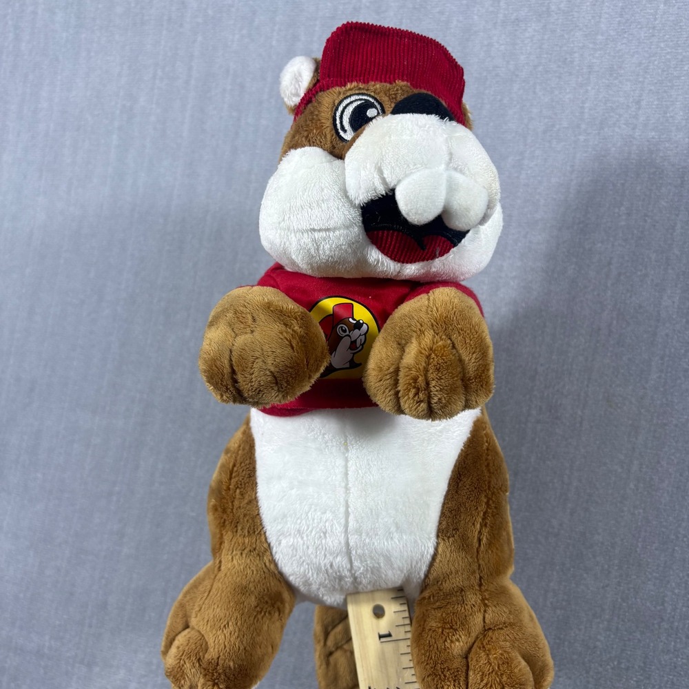 Buc-ee's Plush Beaver Unisex 12" Brown Red Mascot Stuffed Animal Corduroy Hat
